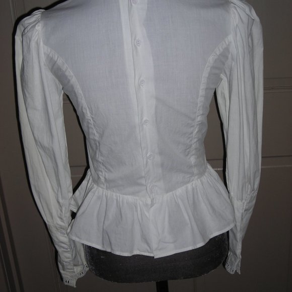 Star Of India white vintage victorian blouse sz M - Picture 4 of 5